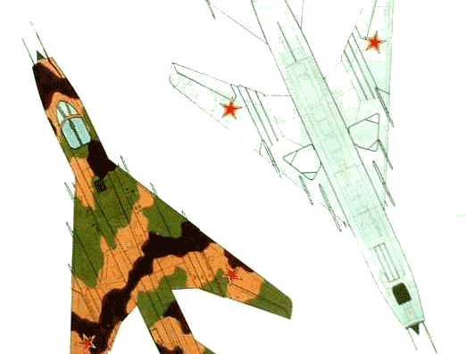Самолет М Su-17M3 Fitter (Su-22M3) - чертежи, габариты, рисунки