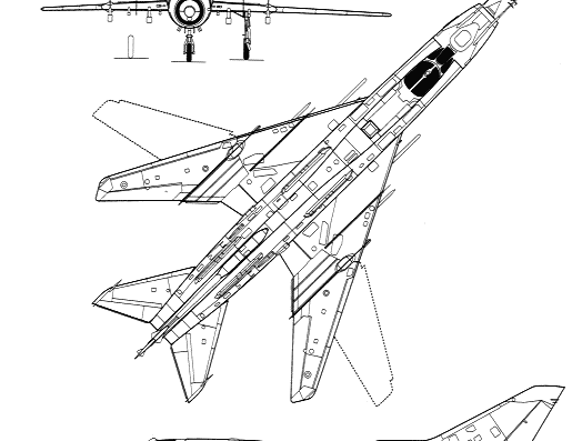 Самолет М Su-17M Fitter D - чертежи, габариты, рисунки
