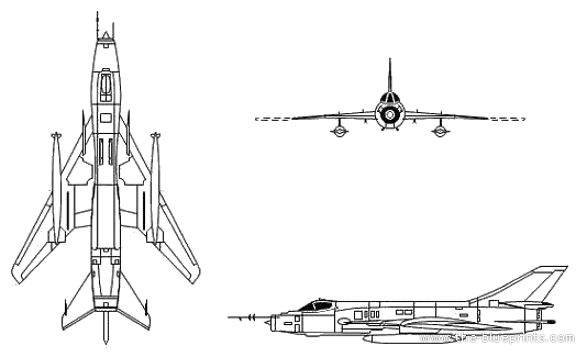 Самолет М Su-17 Fitter - чертежи, габариты, рисунки