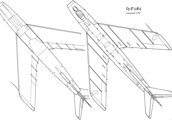 Самолет М Su-17 (Pervei) - чертежи, габариты, рисунки