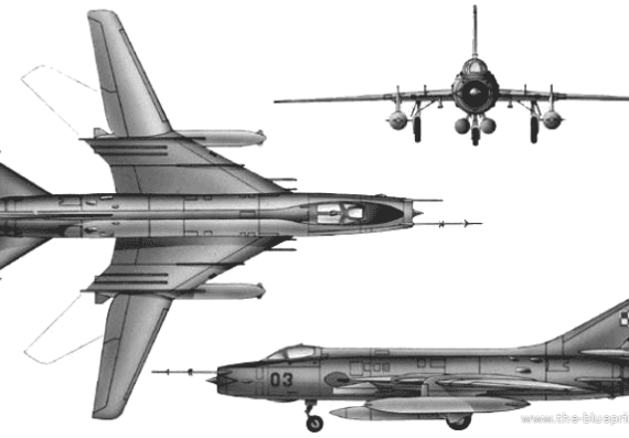 Самолет М Su-20 Fitter C - чертежи, габариты, рисунки