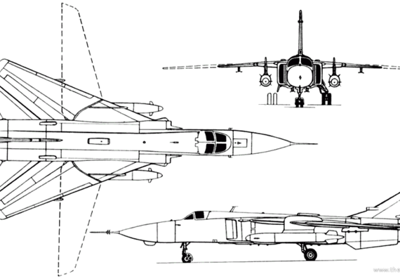 Самолет М Su-24 (Russia) (1970) - чертежи, габариты, рисунки