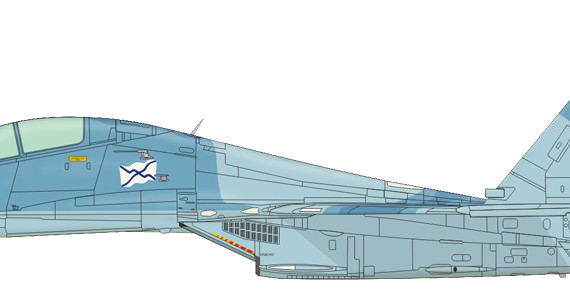 Самолет М Su-27UB Flanker C - чертежи, габариты, рисунки
