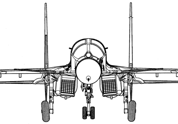 Самолет М Su-27 KUB - чертежи, габариты, рисунки