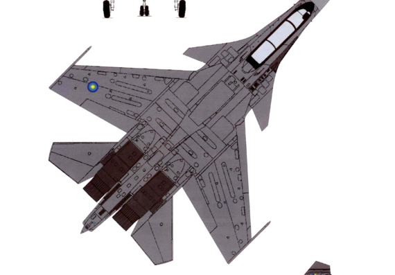 Самолет М Su-30 MKM Flanker - чертежи, габариты, рисунки