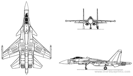 Самолет М Su-35 Flanker - чертежи, габариты, рисунки