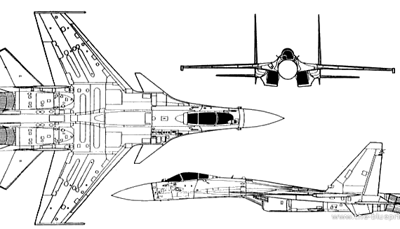 Aircraft M Su-37 Terminator - drawings, dimensions, figures