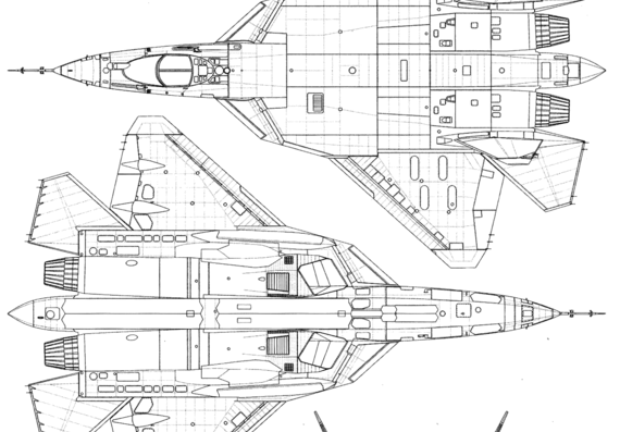 Самолет М Su-50 - чертежи, габариты, рисунки
