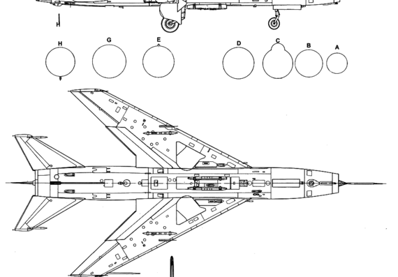 Самолет М Su-7BM (Fitter) - чертежи, габариты, рисунки
