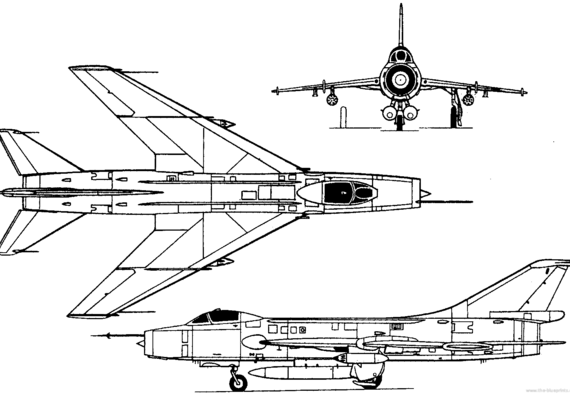 Самолет М Su-7B (Russia) (1959) - чертежи, габариты, рисунки