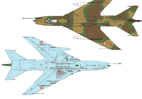 Самолет М Su-7 BMK - чертежи, габариты, рисунки
