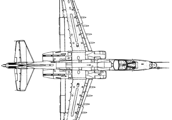 Самолет М Su 25 (Frogfoot) - чертежи, габариты, рисунки