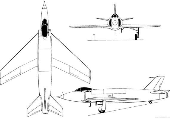 Самолет Supermarine 510 / 535 (England) (1948) - чертежи, габариты, рисунки
