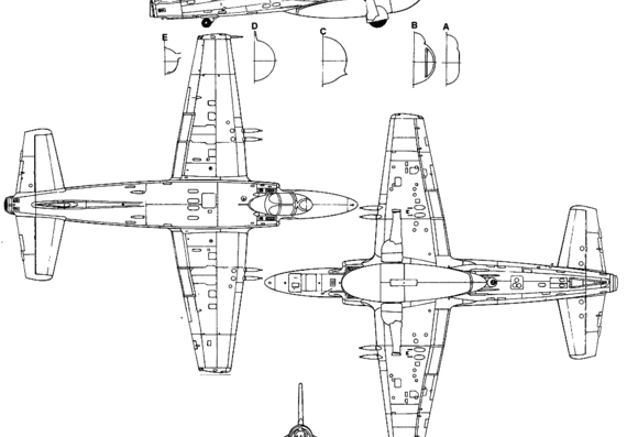 Самолет Supermarine Attaker - чертежи, габариты, рисунки