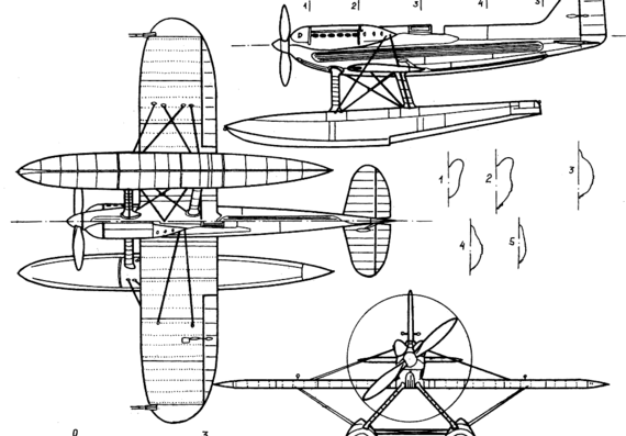 Самолет Supermarine S-6B - чертежи, габариты, рисунки