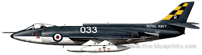 Самолет Supermarine Scimitar F.1 - чертежи, габариты, рисунки