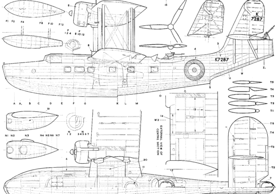 Самолет Supermarine Stranraer 01 - чертежи, габариты, рисунки