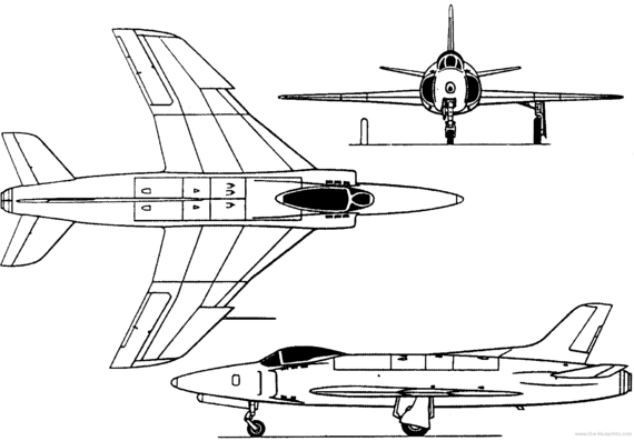 Самолет Supermarine Swift (England) (1948) - чертежи, габариты, рисунки