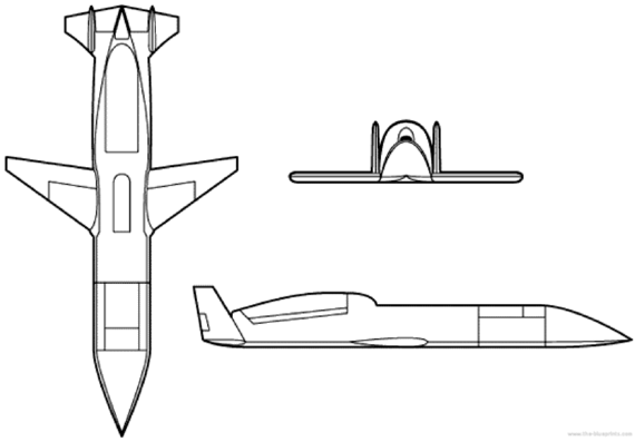 Самолет Teledyne Ryan Model 324 - чертежи, габариты, рисунки