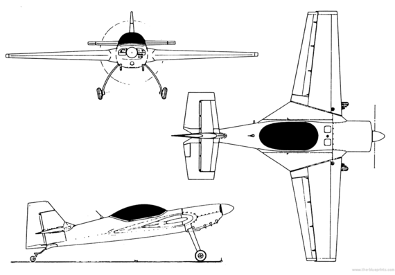 Самолет Terzi T-30 Katana - чертежи, габариты, рисунки