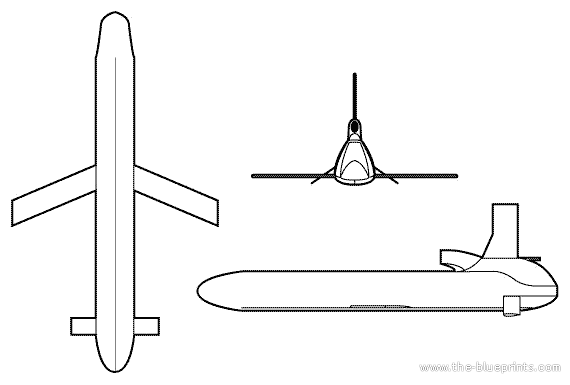 Самолет Tomahawk AGM-86 - чертежи, габариты, рисунки