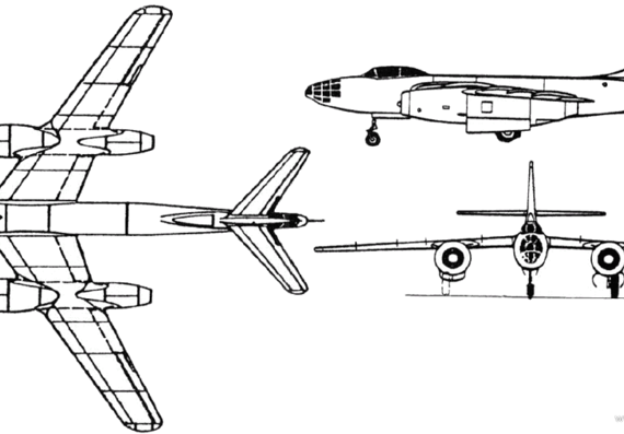 Самолет Туполев 82 / Tu-22 (Russia) (1949) - чертежи, габариты, рисунки