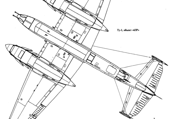 Tupolev Tu-1 aircraft - drawings, dimensions, figures