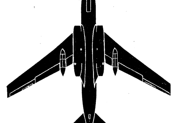 Самолет Туполев Tu-104 - чертежи, габариты, рисунки