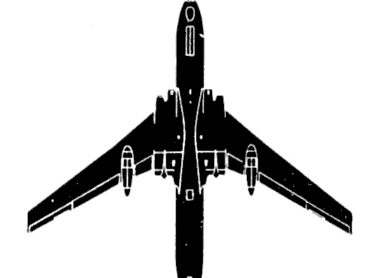 Самолет Туполев Tu-110 - чертежи, габариты, рисунки