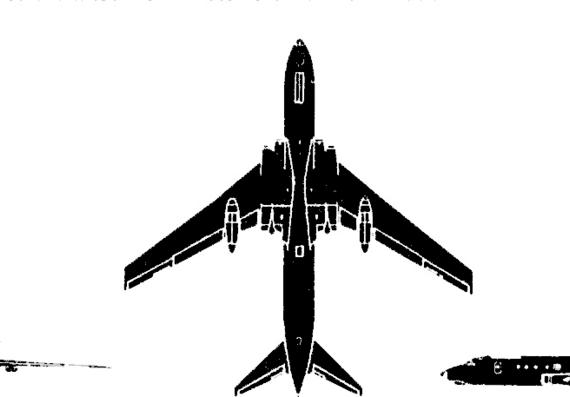 Самолет Туполев Tu-110 Cooker - чертежи, габариты, рисунки