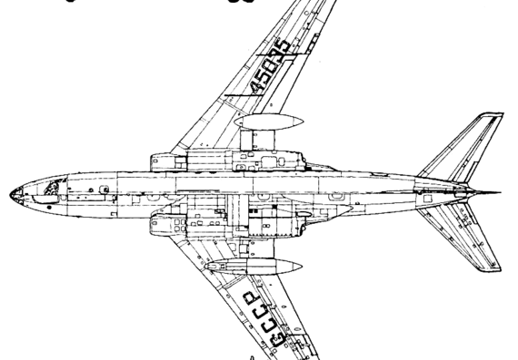 Самолет Туполев Tu-124 - чертежи, габариты, рисунки