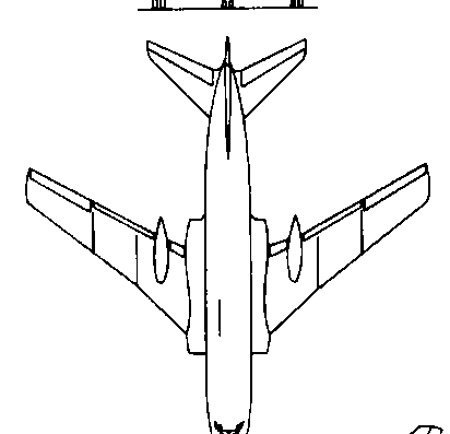 Самолет Туполев Tu-124 (Russia) (1960) - чертежи, габариты, рисунки