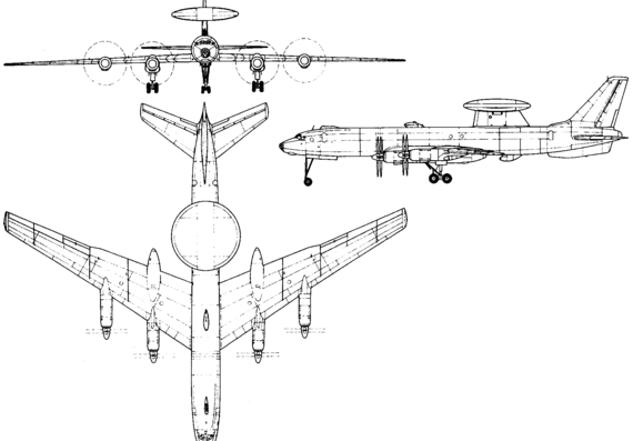 Самолет Туполев Tu-126 (Russia) (1962) - чертежи, габариты, рисунки