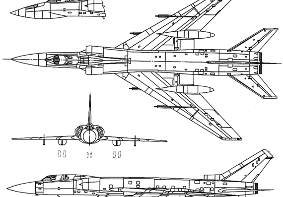 Самолет Туполев Tu-128 Fiddler - чертежи, габариты, рисунки