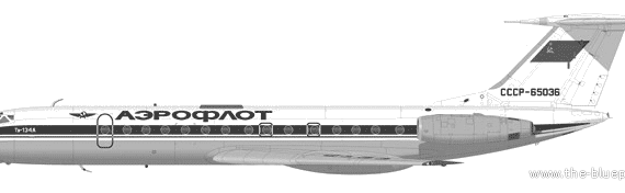 Самолет Туполев Tu-134 - чертежи, габариты, рисунки
