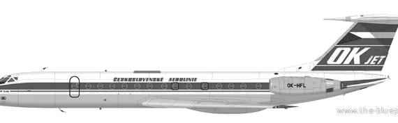 Самолет Туполев Tu-134A - чертежи, габариты, рисунки