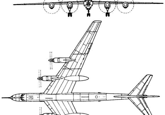 Самолет Туполев Tu-142 (Russia) (1968) - чертежи, габариты, рисунки
