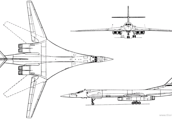 Aircraft Tupolev Tu-160 (Russia) (1981) - drawings, dimensions, pictures