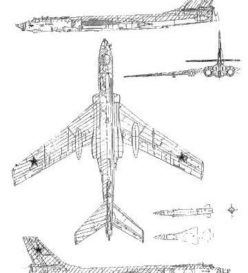 Tupolev Tu-16K-26 Badger-G aircraft - drawings, dimensions, figures
