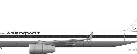 Самолет Туполев Tu-204-100 - чертежи, габариты, рисунки