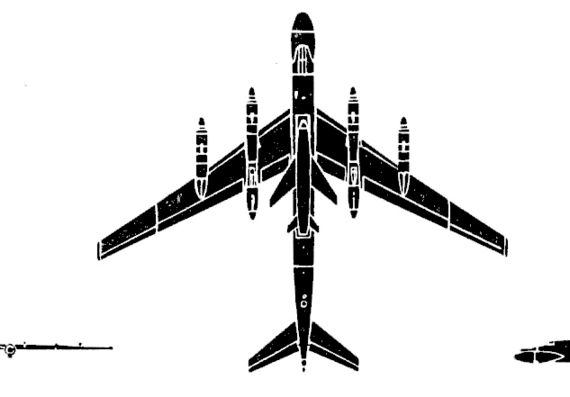 Самолет Туполев Tu-20 Bear - чертежи, габариты, рисунки