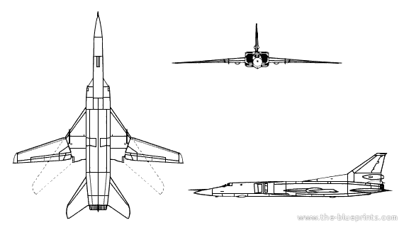Самолет Туполев Tu-26 Backfire - чертежи, габариты, рисунки