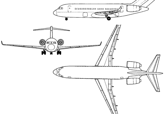 Aircraft Tupolev Tu-334 (Russia) (1999) - drawings, dimensions, figures