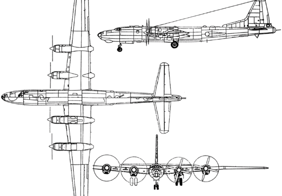 Самолет Туполев Tu-80 (Russia) (1949) - чертежи, габариты, рисунки