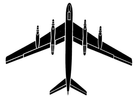 Самолет Туполев Tu-95 Type 40 Bear - чертежи, габариты, рисунки