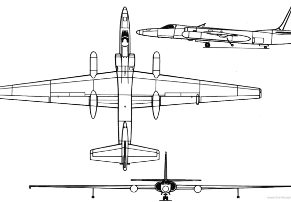 U 2R aircraft - drawings, dimensions, figures