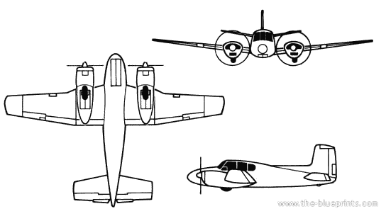 Самолет U BF Seminole - чертежи, габариты, рисунки