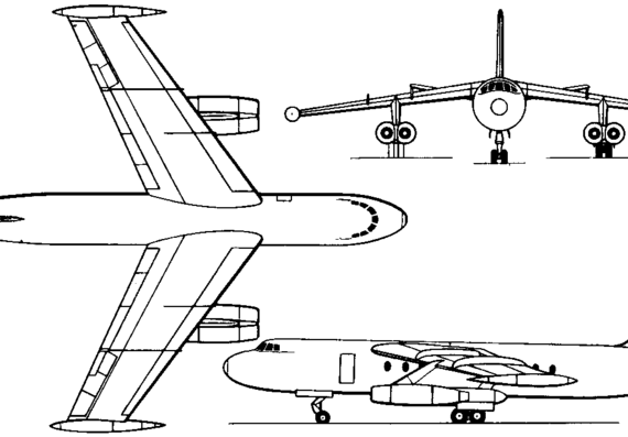 Самолет VEB (Baade) 152 (Ddr) (1958) - чертежи, габариты, рисунки