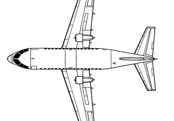 Самолет VFW 614 - чертежи, габариты, рисунки