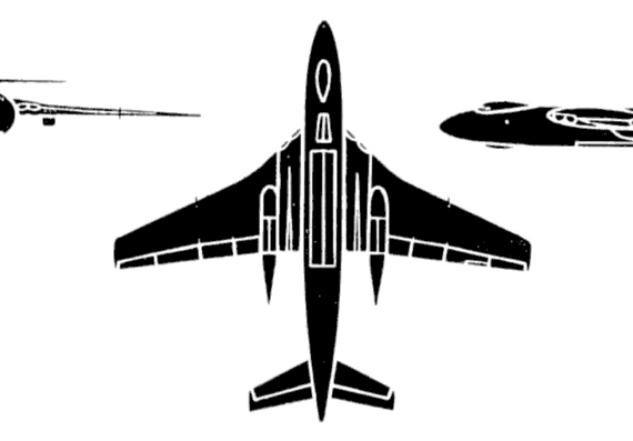 Самолет Vicker Valiant B1 - чертежи, габариты, рисунки
